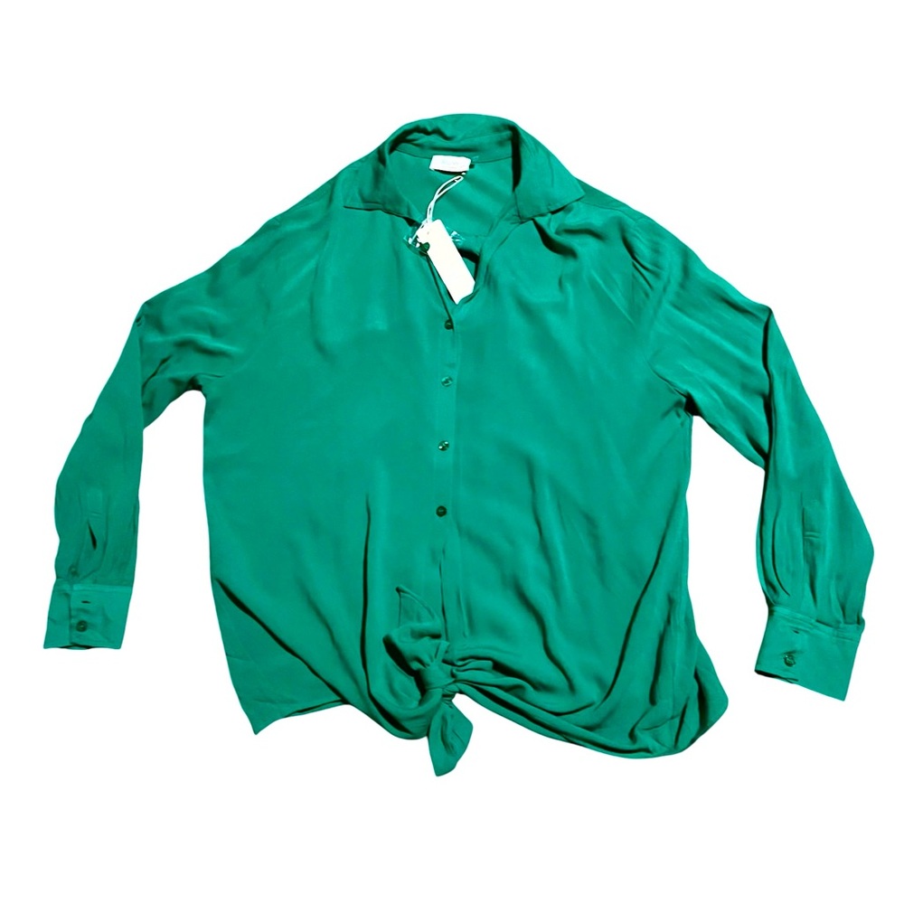 Bluivy Vibrant Green Casual Button Down Shirt
